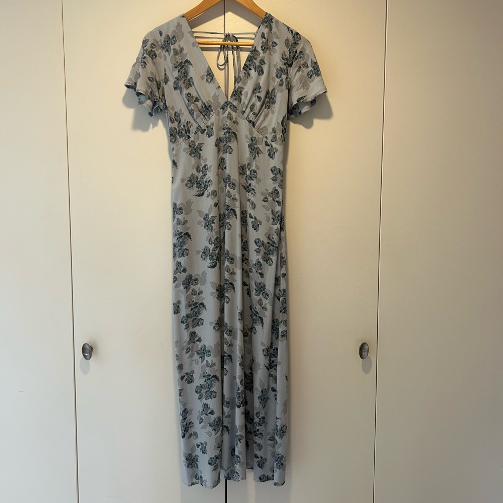 Bohme Floral Blue Maxi Dress. Size XS